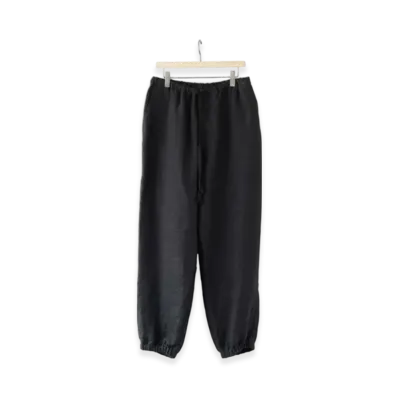 COMOLI Brushed Linen Drawstring Pants "Black"