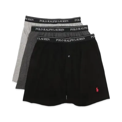 Polo Ralph Lauren Knit Boxers 3 Pack "Heather/Madison/Black"