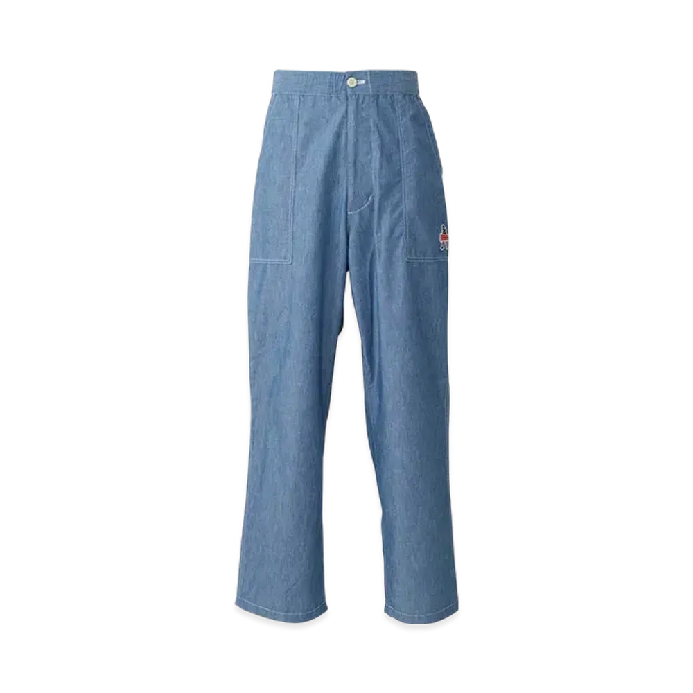 HYSTERIC GLAMOUR Vixen Girl Patch Easy Pants "Light Indigo Blue"