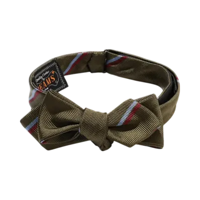 BEAMS Silk Bow Tie Wide Regimental "Green"