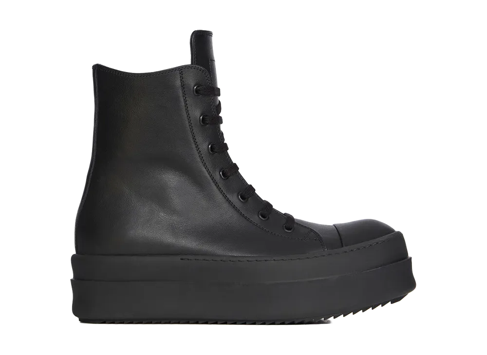 Rick Owens Women's SS26 Mega Bumper Sneaks Full Grain Calf Leather "Black"
