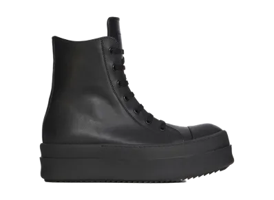 Rick Owens Women's SS26 Mega Bumper Sneaks Full Grain Calf Leather "Black"