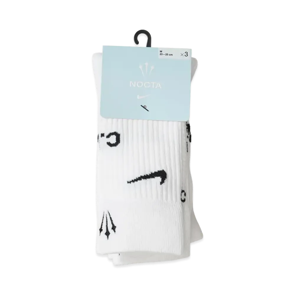 Nike x Drake NOCTA 3Pack Crew Socks "White" (US Size) DD9240-100