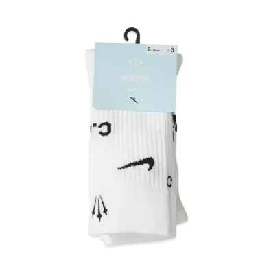 Nike x Drake NOCTA 3Pack Crew Socks "White" (US Size) DD9240-100