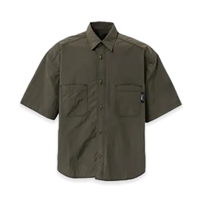 COMME des GARCONS HOMME Nylon Tusser Half Sleeve Shirt "Khaki"