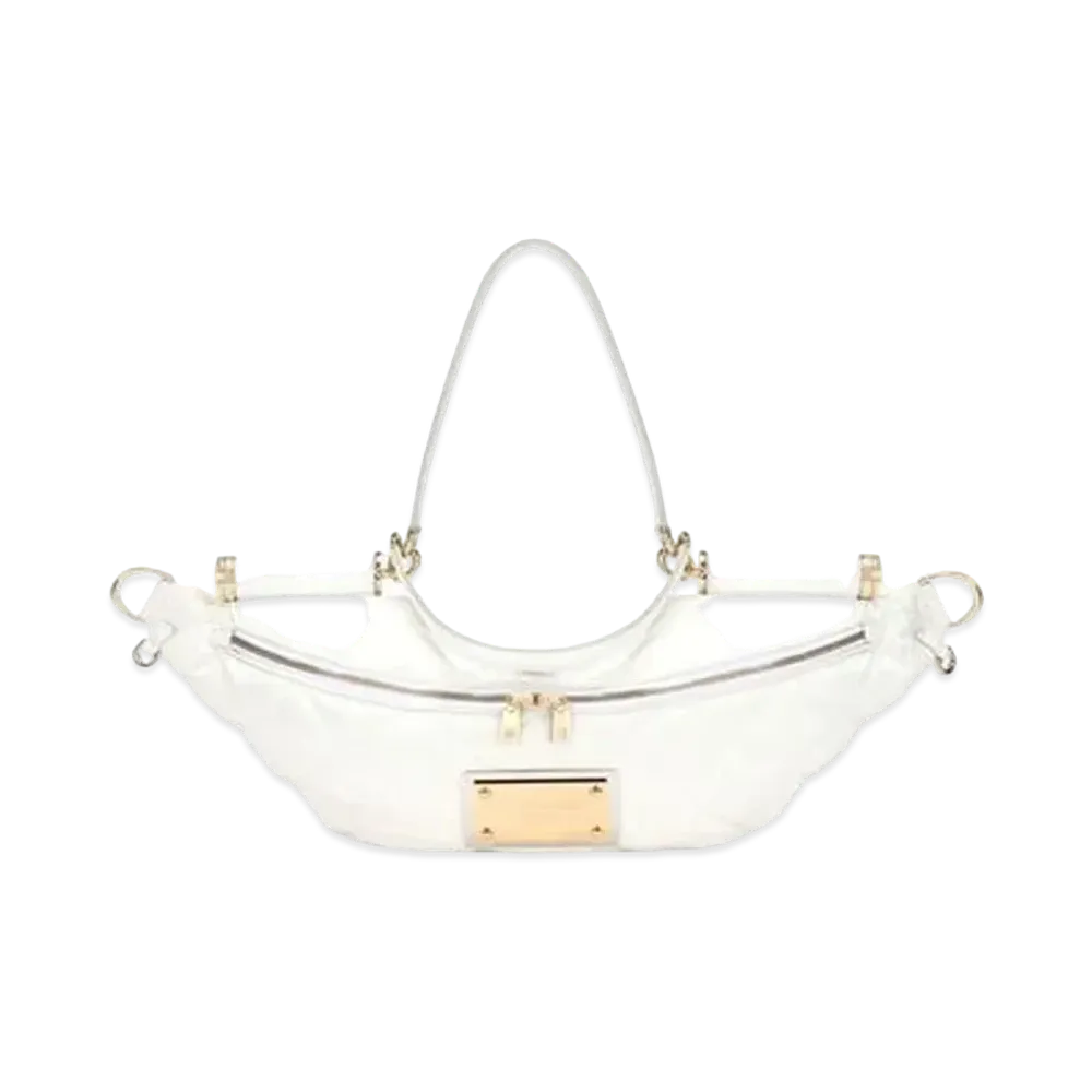 Dolce&Gabbana Nine Tissiri Waist Pochy Ciring Nylon Logo Plate "White"