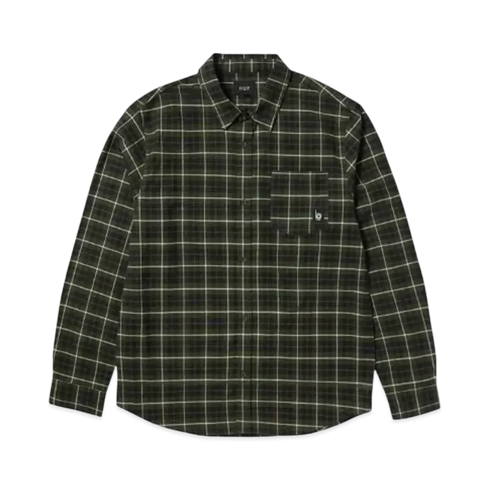 HUF Winter 24 Modal LS Plaid Shirt "Olive"