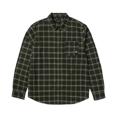HUF Winter 24 Modal LS Plaid Shirt "Olive"