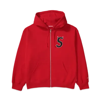 Supreme Devil S Logo Zip Up Hooded Sweatshirt "Red"