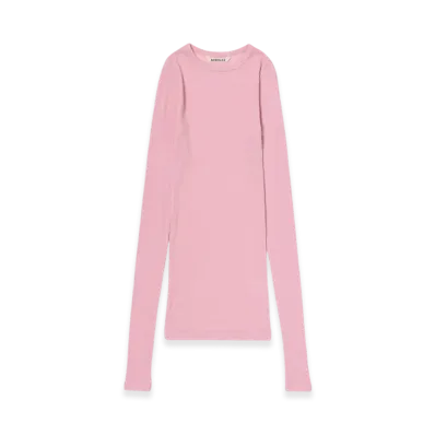AURALEE Wool Silk Soft Rib L/S Tee "Pink"