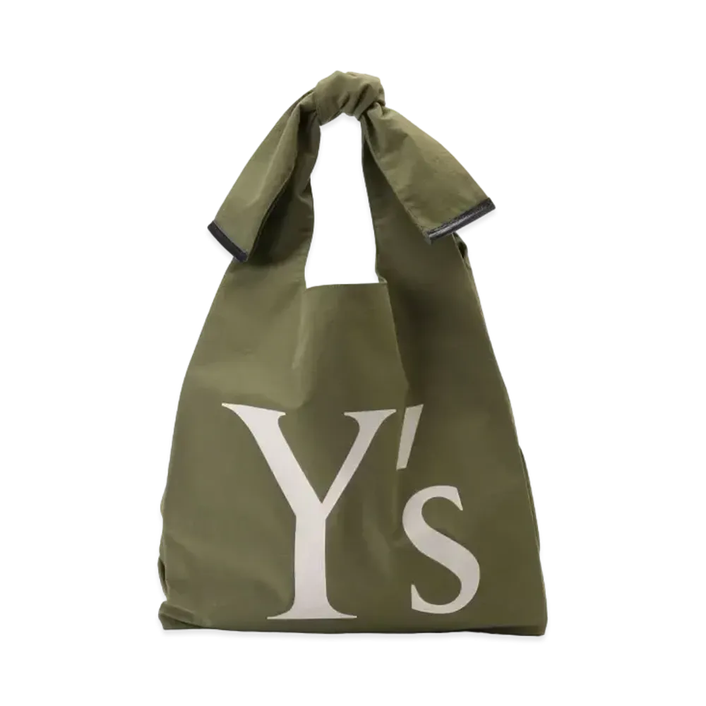 Yohji Yamamoto Y's COTTON POLYESTER LOGO TOTE BAG "Khaki"