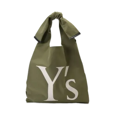 Yohji Yamamoto Y's COTTON POLYESTER LOGO TOTE BAG "Khaki"