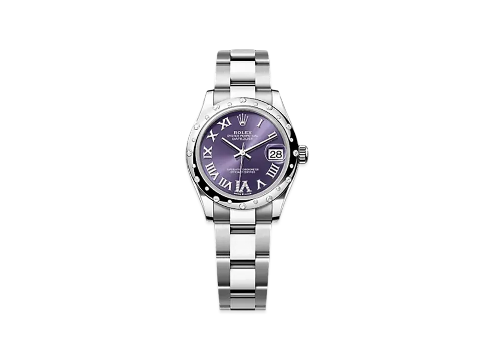 ROLEX Datejust 31mm Oystersteel & White Gold Diamond 278344RBR "Aubergine"