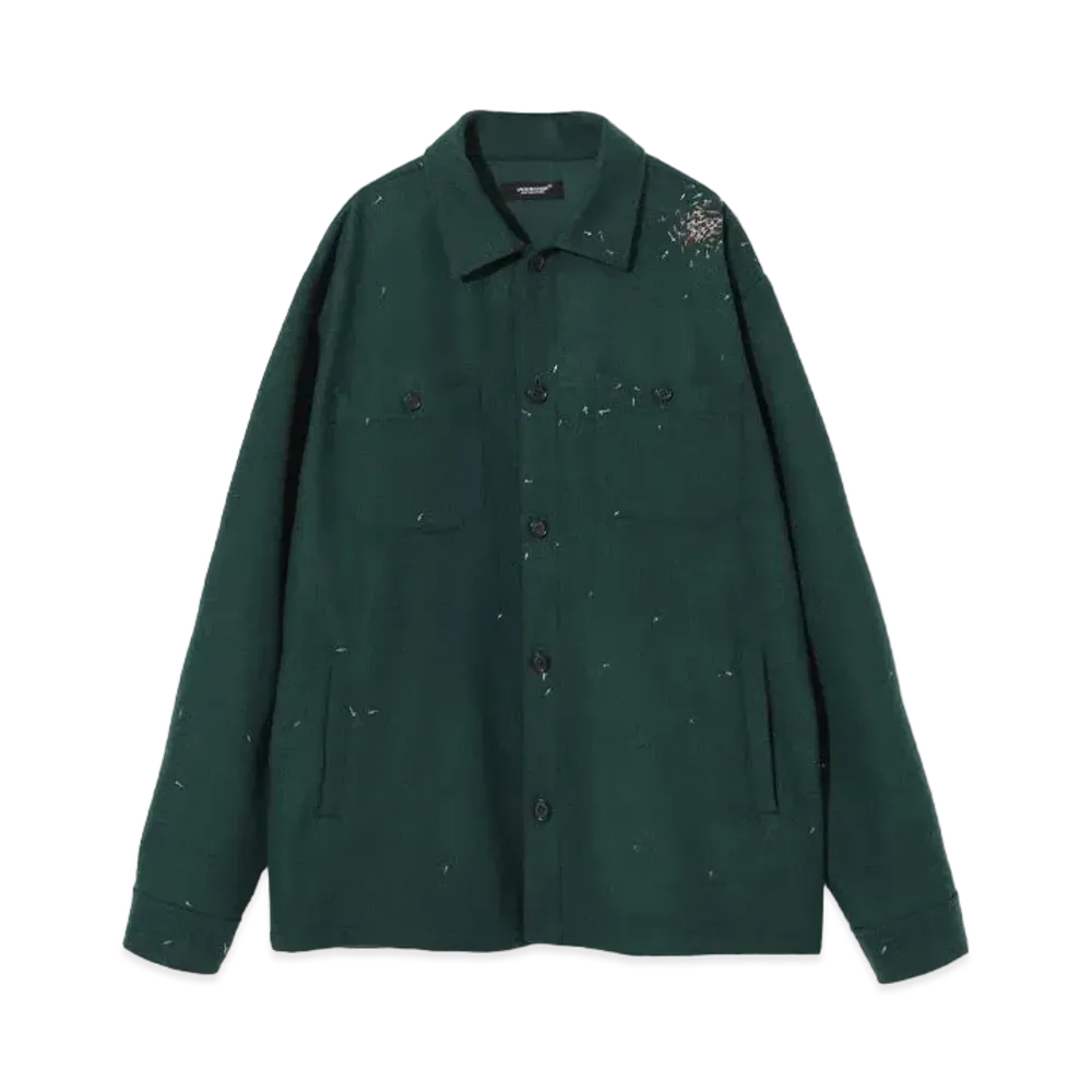 UNDERCOVER Wool Blend Work Shirt "Green"