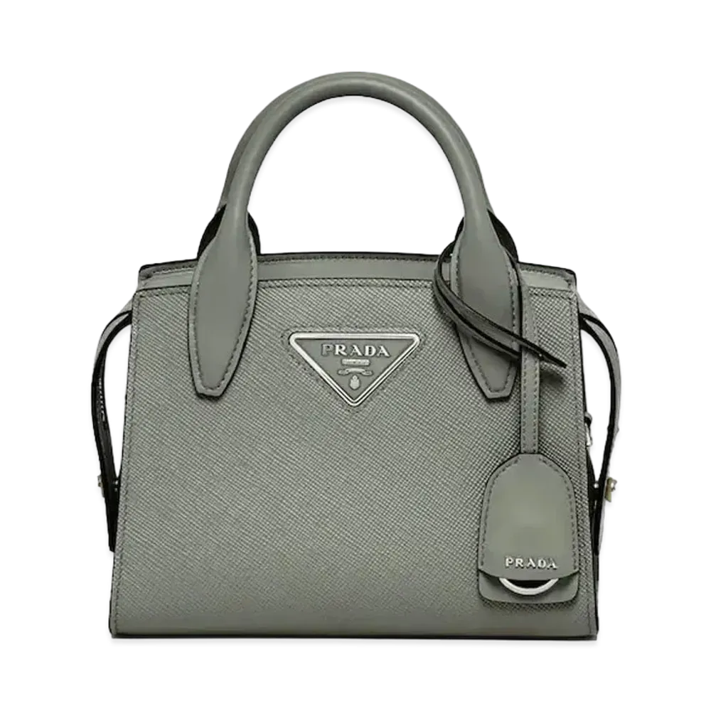 PRADA Small Kristen Saffiano Leather Bag "Gray"