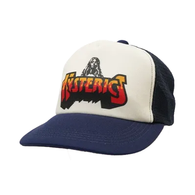 HYSTERIC GLAMOUR BAD ASS FIRE LOGO Mesh Cap "Navy"