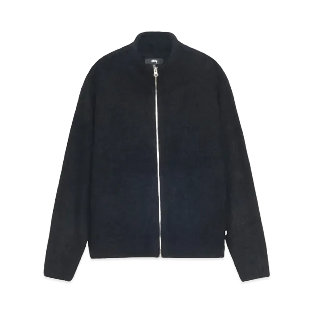Stussy Full Zip Brushed Merino Sweater "Black"