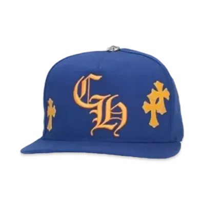 Chrome Hearts CH Hat Cross Patch Baseball Cap "Blue/Orange"