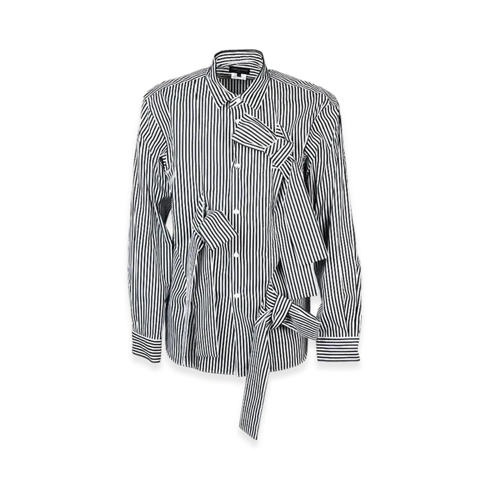 COMME des GARCONS HOMME PLUS Cotton Broadcloth Stripe Shirt "White/Black"