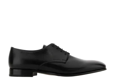 PRADA Ovine Leather Lace-Up Shoes "Black"