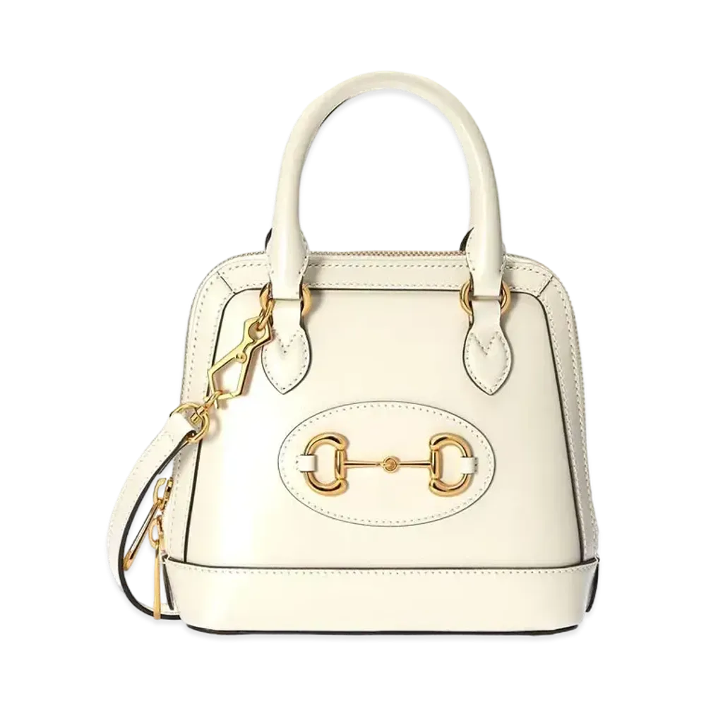 GUCCI Horsebit 1955 Mini Top Handle Bag "White"