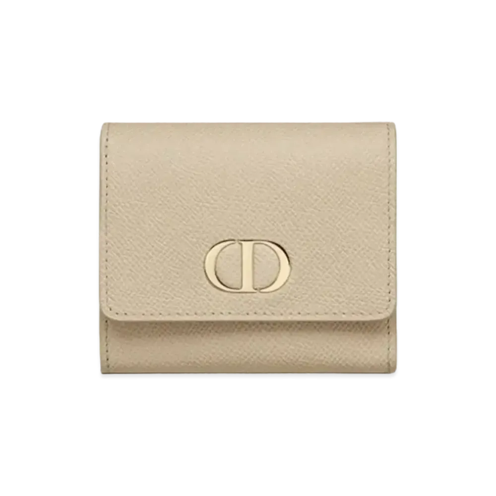 Dior 30 Montaigne Lotus Wallet Grained Calfskin "Natural"