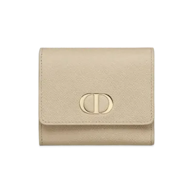 Dior 30 Montaigne Lotus Wallet Grained Calfskin "Natural"