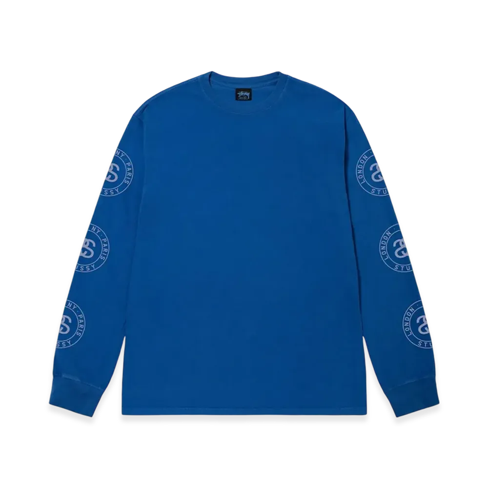 Stussy Seal Pigment Dyed LS Tee "Blue"