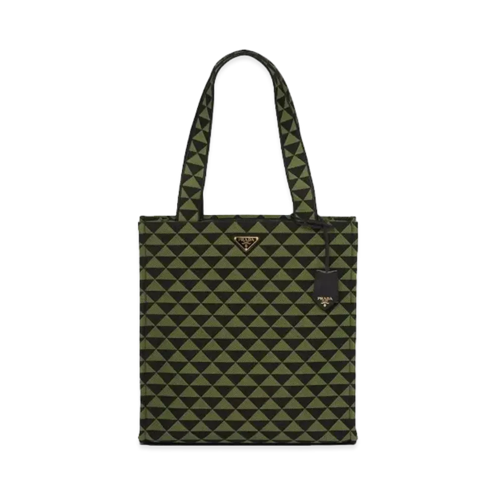 PRADA Symbol Embroidered Fabric Bag "Black"