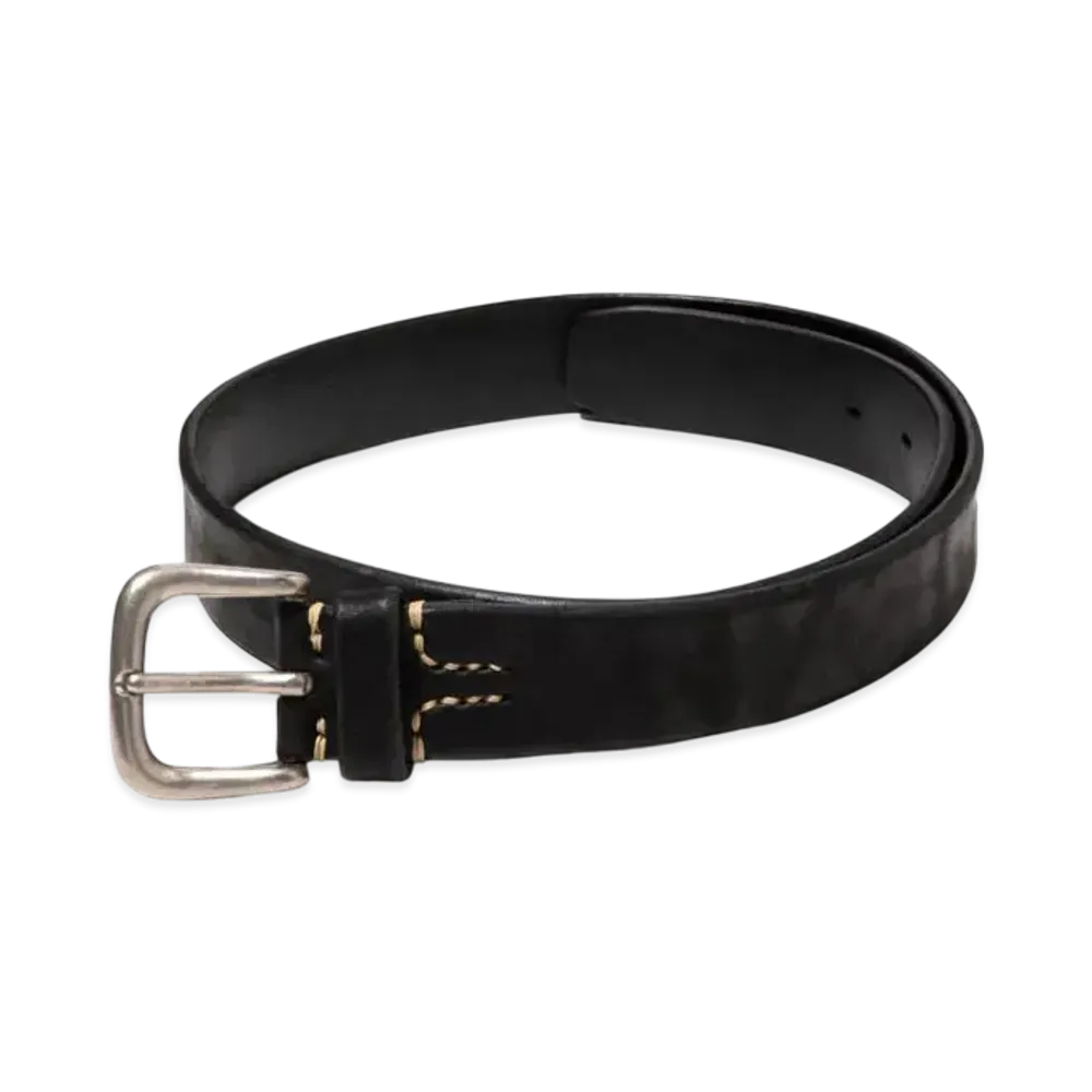 THE REAL McCOY'S Joe Mccoy Bend Leather Belt "Black"