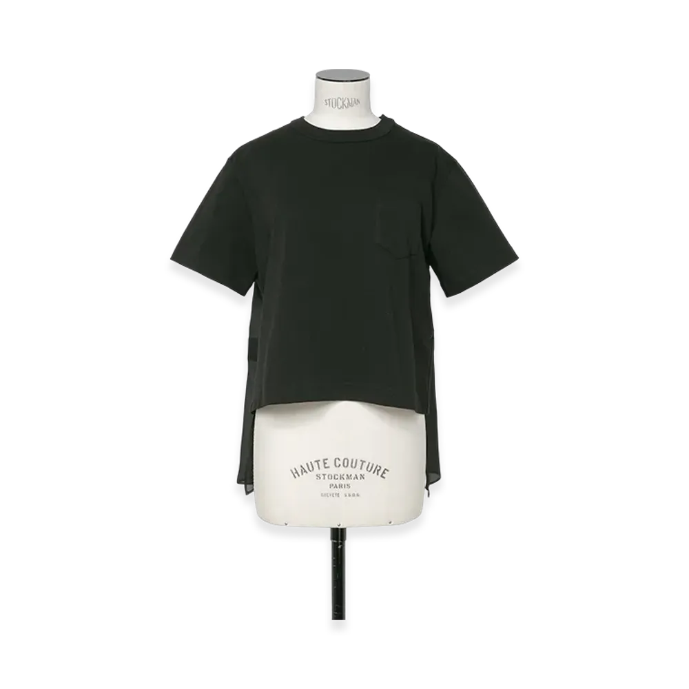 sacai Nylon Twill Mix Cotton Jersey T-Shirt "Black"