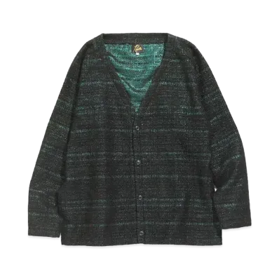 Needles V NECK CARDIGAN - W/N/R/PE LAME CLOTH JQ. "Green"