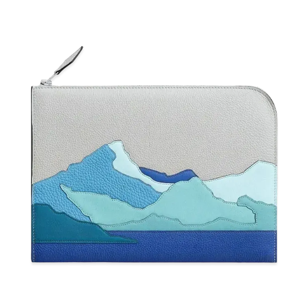 Hermes Zip Tablet Endless Road Tablet Case "Gris Perle/Bleu Electrique"