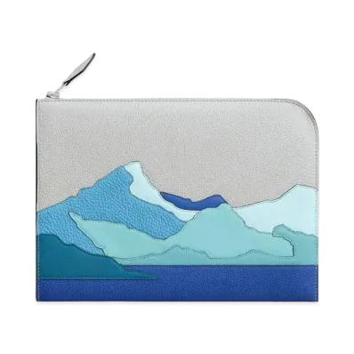 Hermes Zip Tablet Endless Road Tablet Case "Gris Perle/Bleu Electrique"