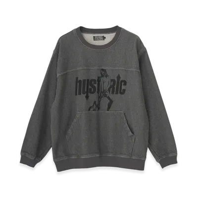 HYSTERIC GLAMOUR UP DOWN GIRL Denim Pullover "Charcoal Gray"