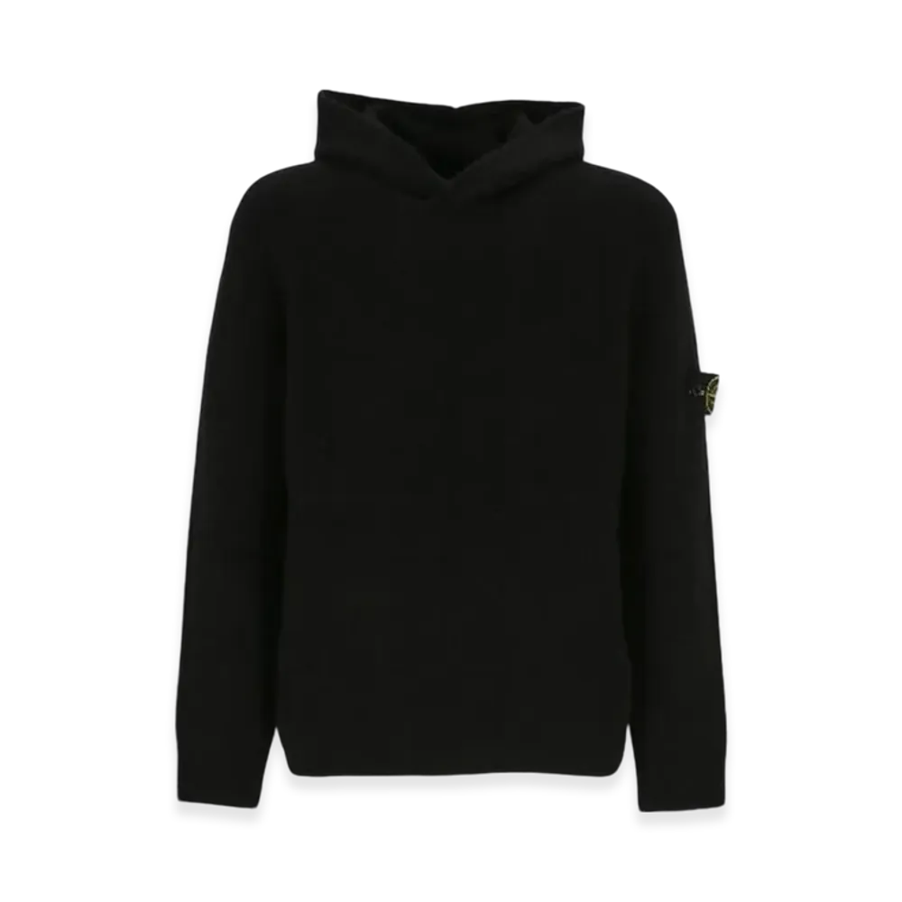 Stone Island 515D5 Wappen Patch Mohair Wool Hooded Knit - 22FW "Navy Blue"