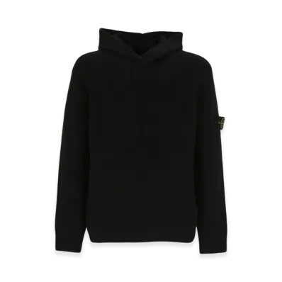 Stone Island 515D5 Wappen Patch Mohair Wool Hooded Knit - 22FW "Navy Blue"