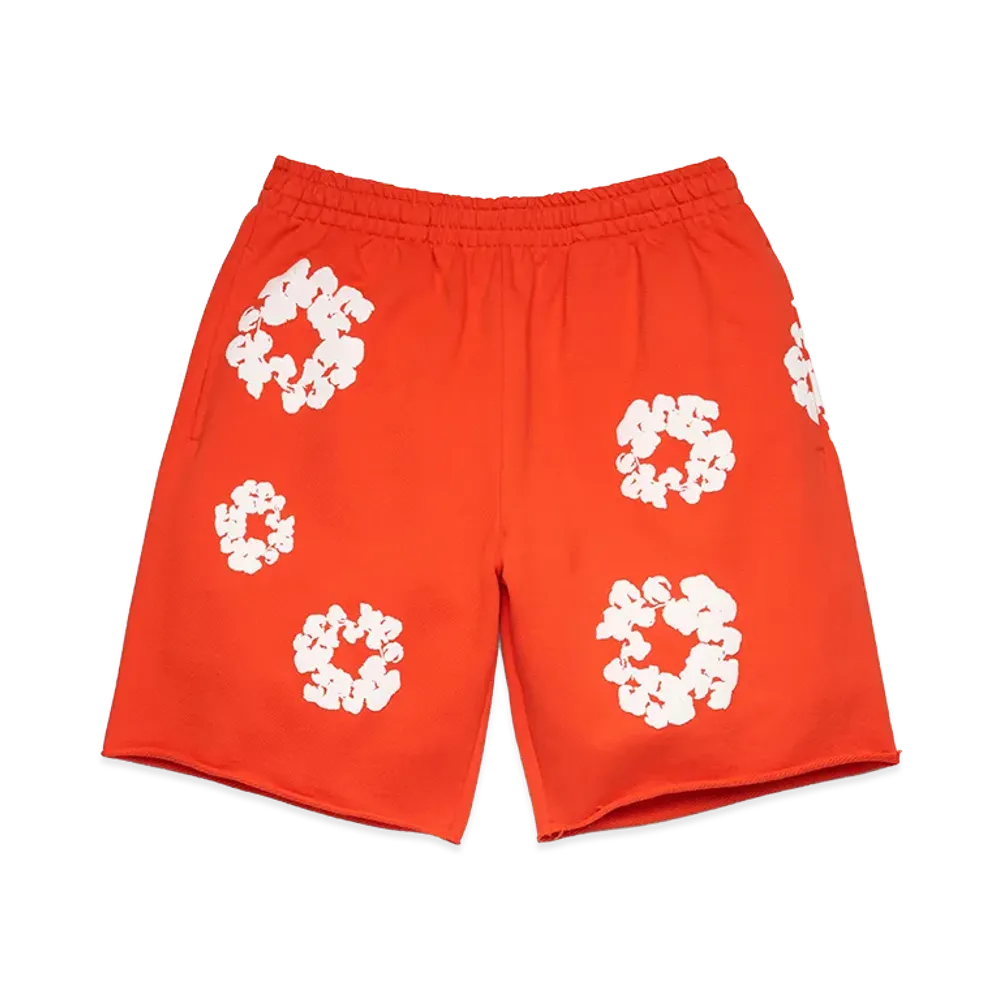 DENIM TEARS Cotton Wreath Sweatshorts "Dark Orange"