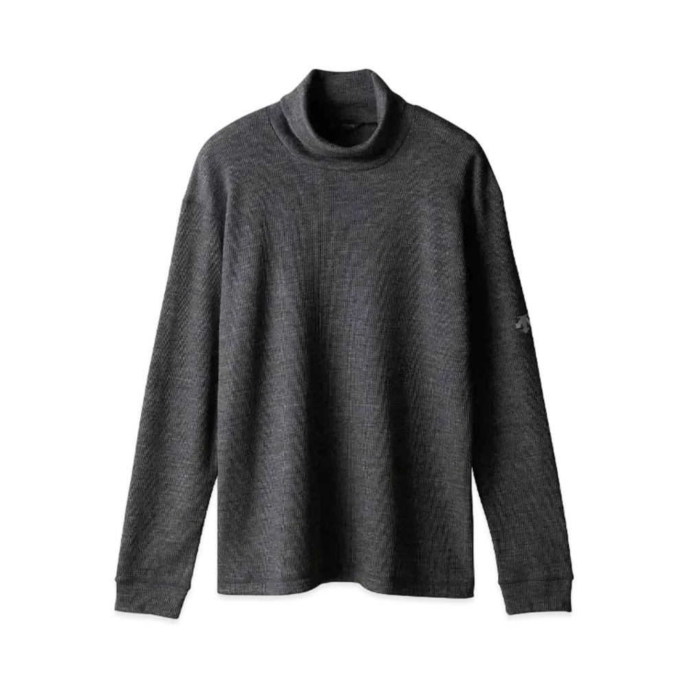 DESCENTE ALLTERRAIN 81 Waffle Wool Turtle Neck L/S Shirt "Charcoal Gray"