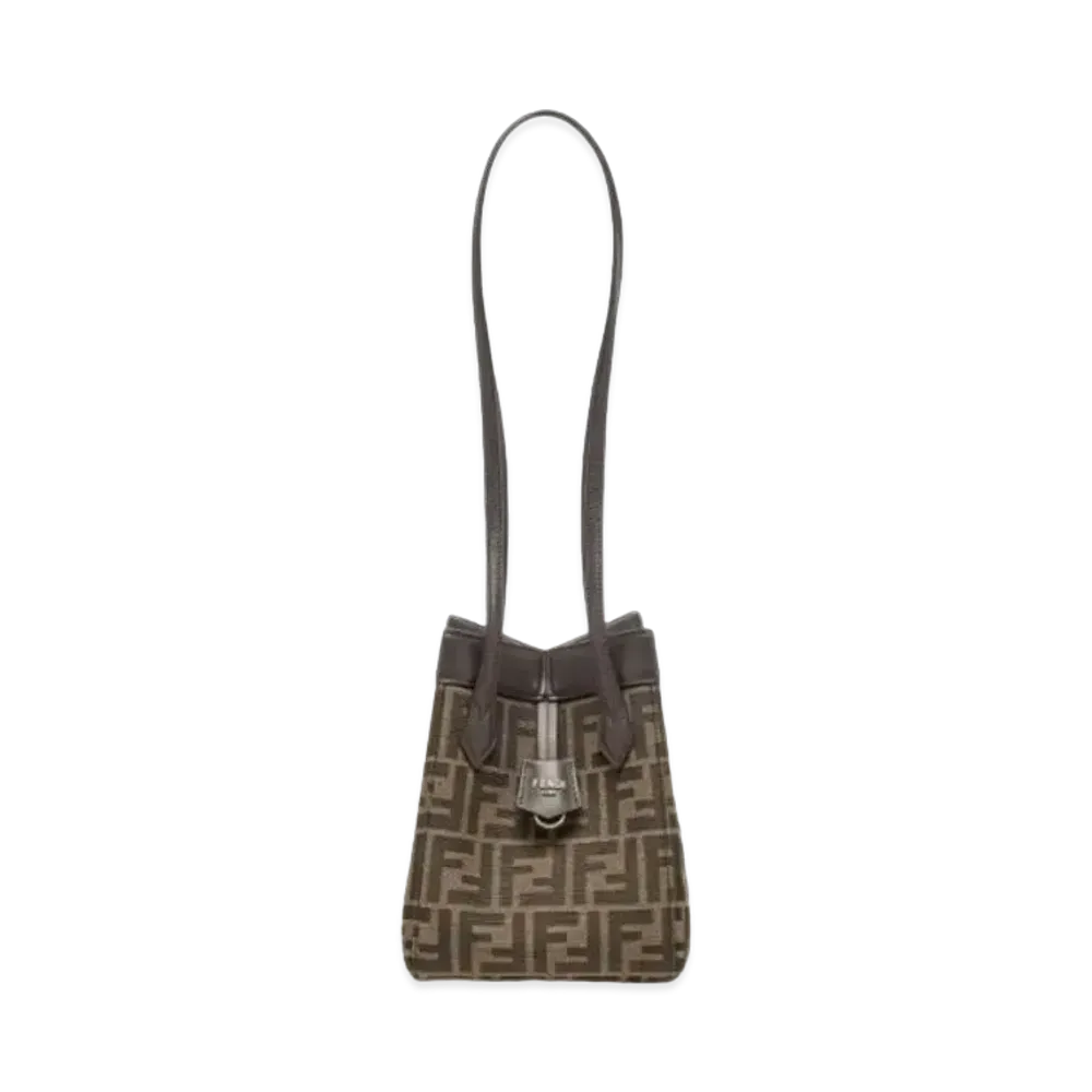 FENDI Origami Small FF Jacquard Fabric Bag "Brown"