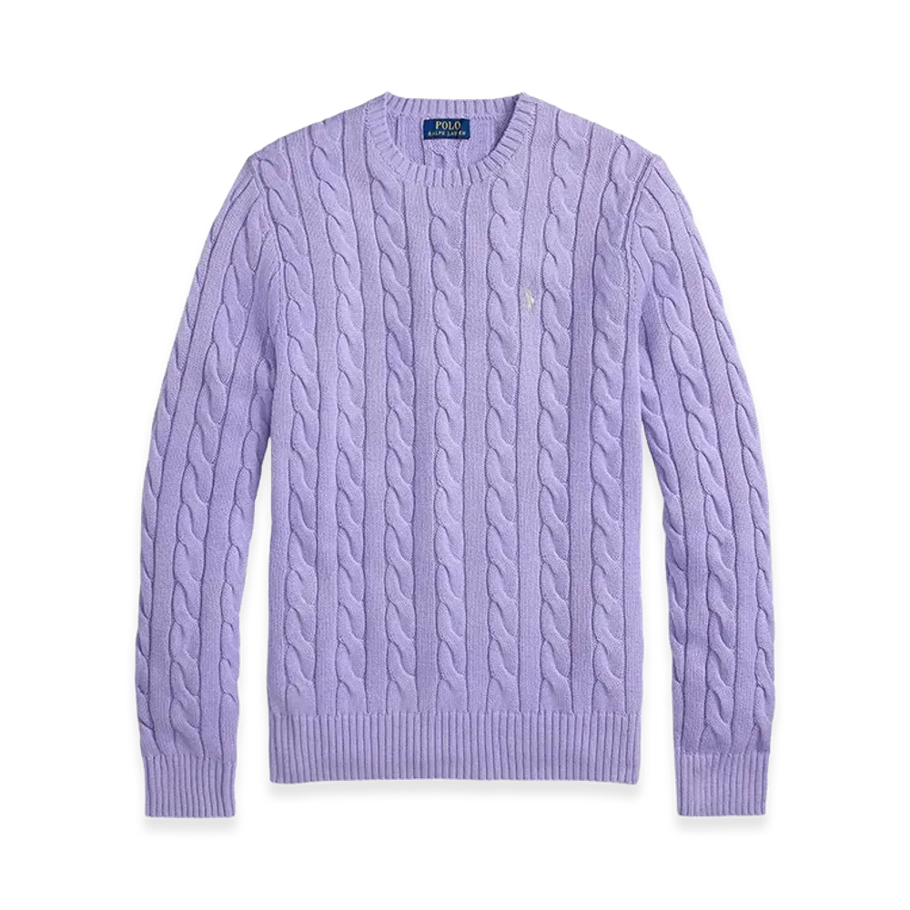 Polo Ralph Lauren Cotton Braided Sweater "Purple"