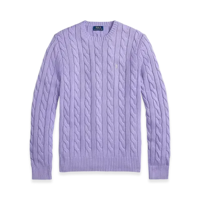 Polo Ralph Lauren Cotton Braided Sweater "Purple"