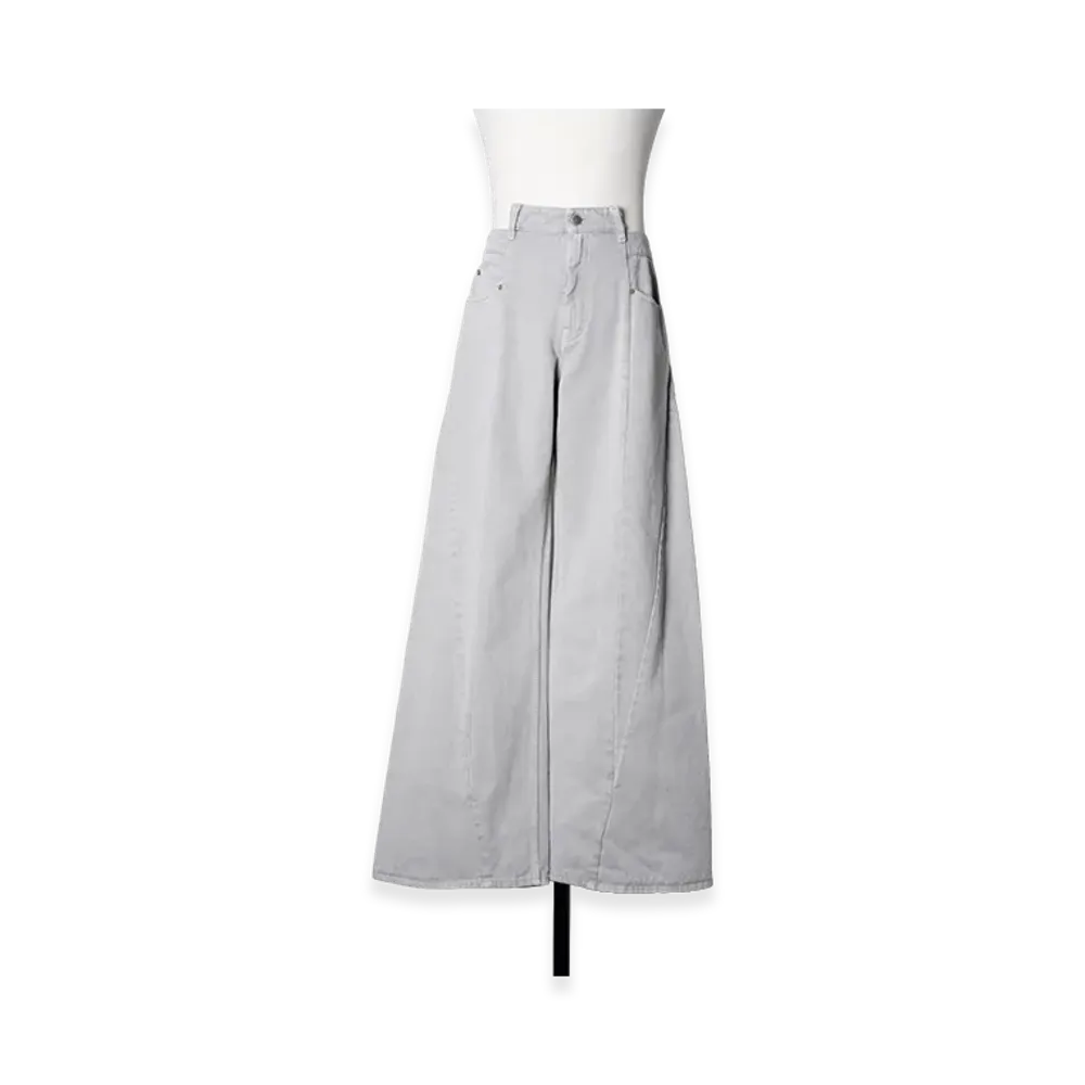 Maison Margiela Bias Cut Wide Flare Denim Pants "Light Gray"