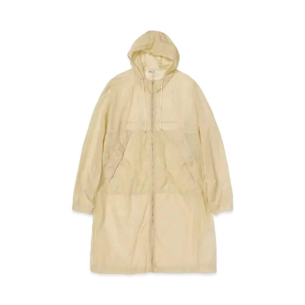 AURALEE Washed Super Light Airy Nylon Coat "Ivory Beige"