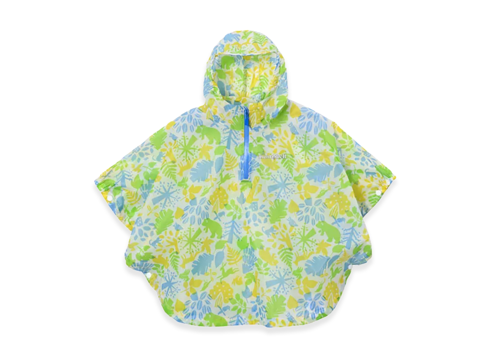 mont-bell Baby's Print Trekking Rain Poncho 75-95 "Green"