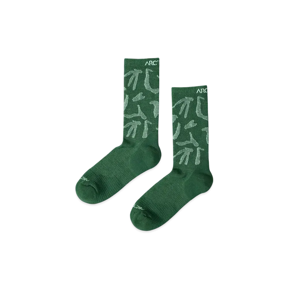 ARC'TERYX Merino Wool Grotto Mid Sock "Eden/White"