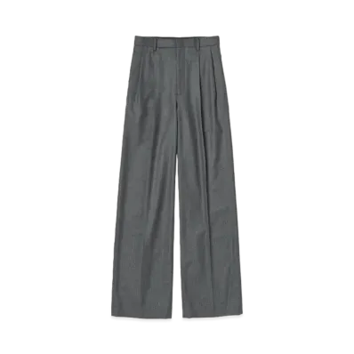 AURALEE Wool Fulling Flannel Stripe Slacks "Top Gray"