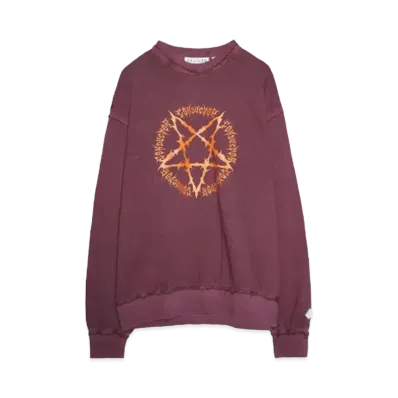 el conductorH PIGMENT DYE COTTON CREWNECK SWEATER 'PENTAGRAM "MAROON"