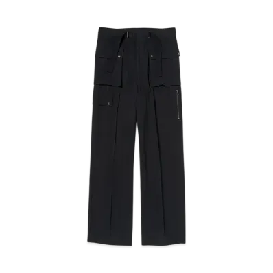 AURALEE Light Cotton Wool Viyella Cargo Pants "Black"