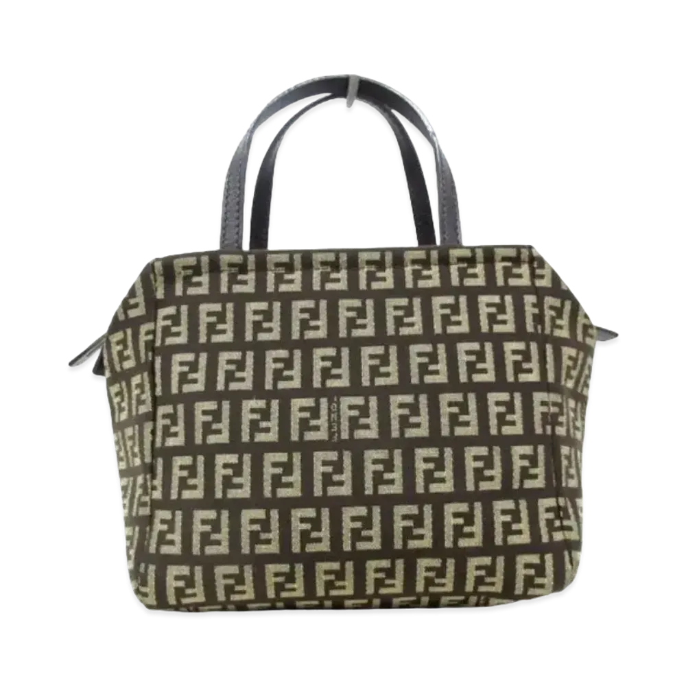 FENDI Zucchino Handbag "Brown"
